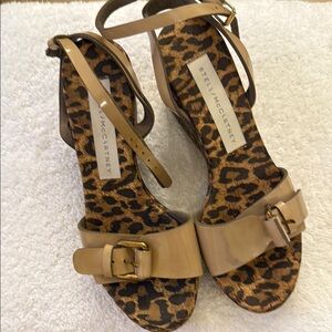Stella McCartney cheeta Tan Sandals with Ankle Straps